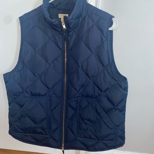 Womens J Crew Navy Down Vest